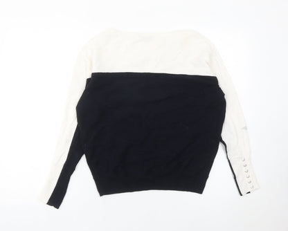 Mint Velvet Women’s XS Black White Star Jumper Pullover Knit