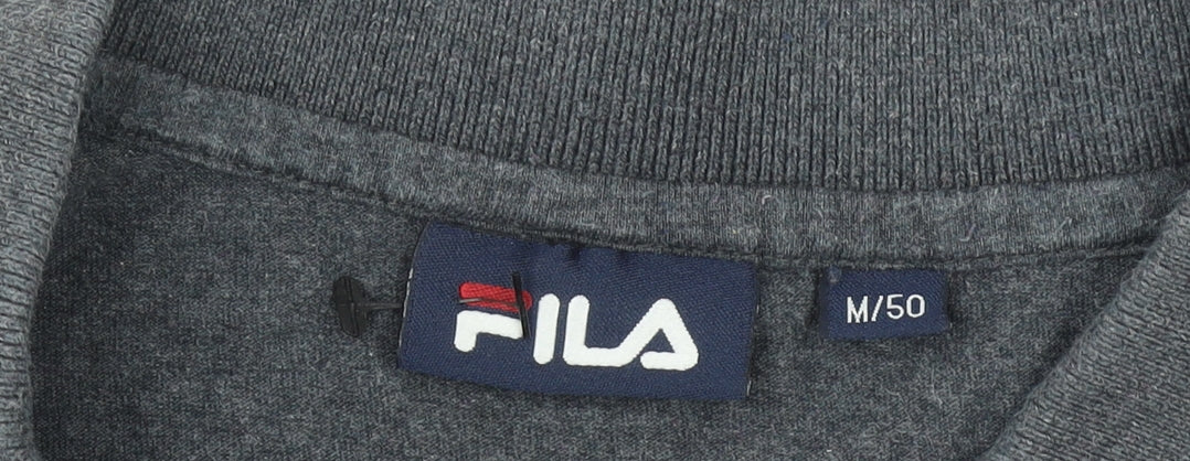 Fila Men's Grey Polo Shirt Size M Regular Fit Cotton Short Sleeve