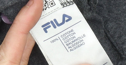 Fila Men's Grey Polo Shirt Size M Regular Fit Cotton Short Sleeve