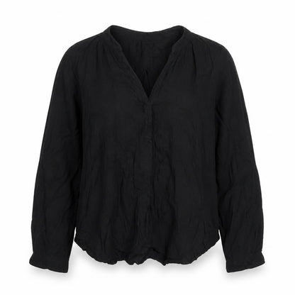 H&M Women’s Black Chiffon Blouse Size 8 Long Sleeve Button Up