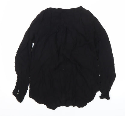 H&M Women’s Black Chiffon Blouse Size 8 Long Sleeve Button Up