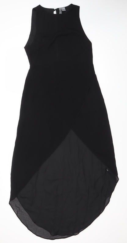 H&M Divided Women’s Black Hi-Low Shift Dress Size 10 Sleeveless