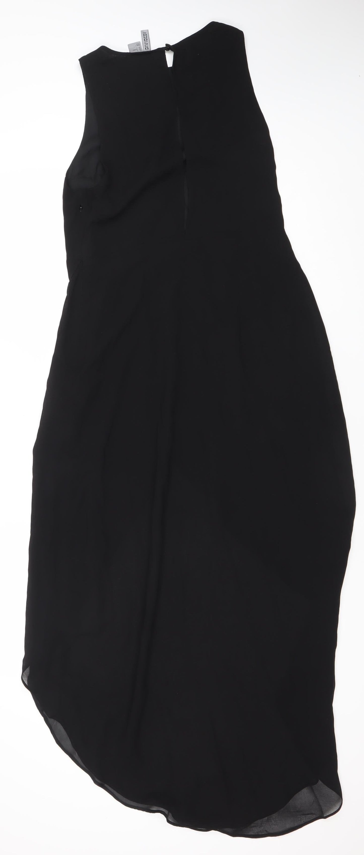 H&M Divided Women’s Black Hi-Low Shift Dress Size 10 Sleeveless