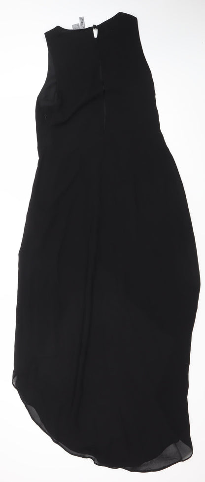 H&M Divided Women’s Black Hi-Low Shift Dress Size 10 Sleeveless