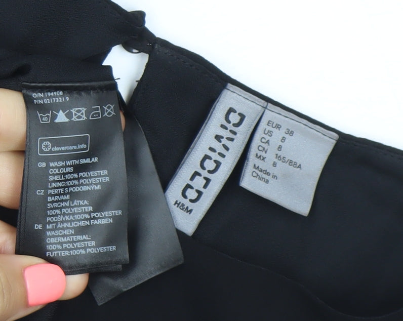 H&M Divided Women’s Black Hi-Low Shift Dress Size 10 Sleeveless
