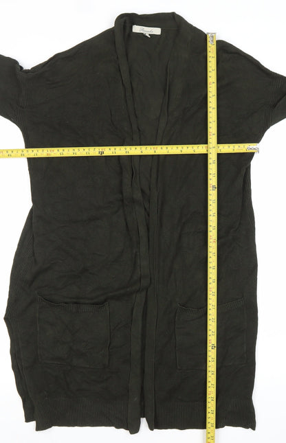 Pascale Women’s Black Cardigan Size 12 Long Sleeve Knit Pockets