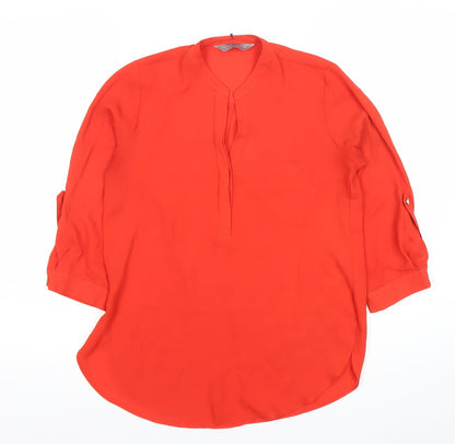 Dorothy Perkins Women’s Red Tunic Blouse Size 8 V-Neck 3/4 Sleeve