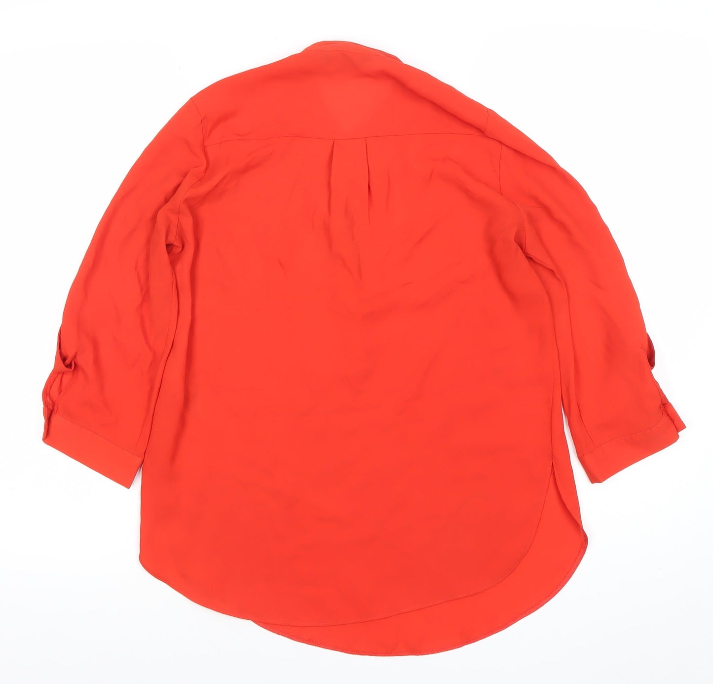 Dorothy Perkins Women’s Red Tunic Blouse Size 8 V-Neck 3/4 Sleeve