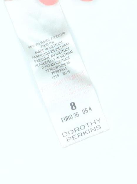 Dorothy Perkins Women’s Red Tunic Blouse Size 8 V-Neck 3/4 Sleeve