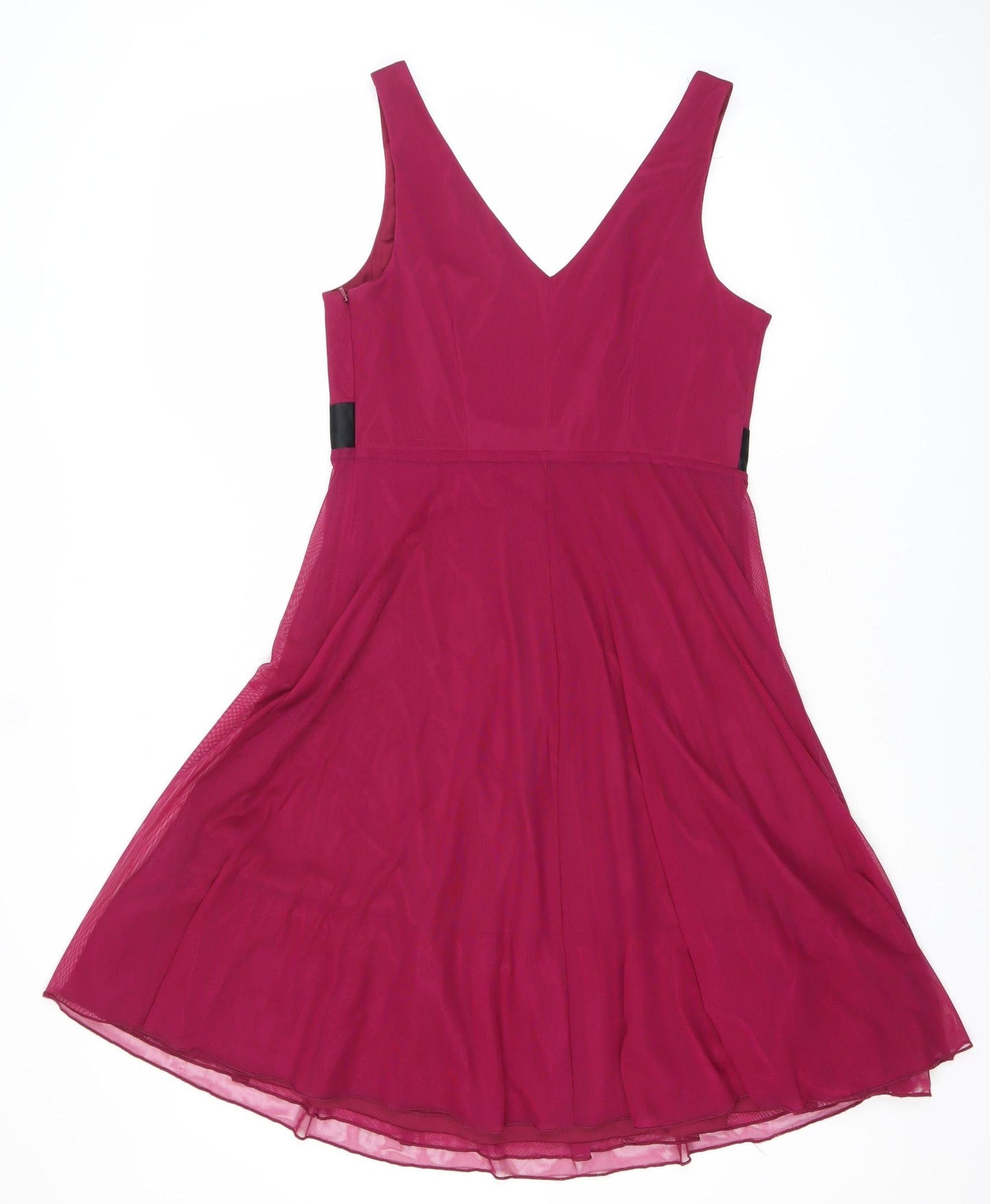 Next Women’s Pink A-Line Party Dress Size 12 Sleeveless Bow Detail