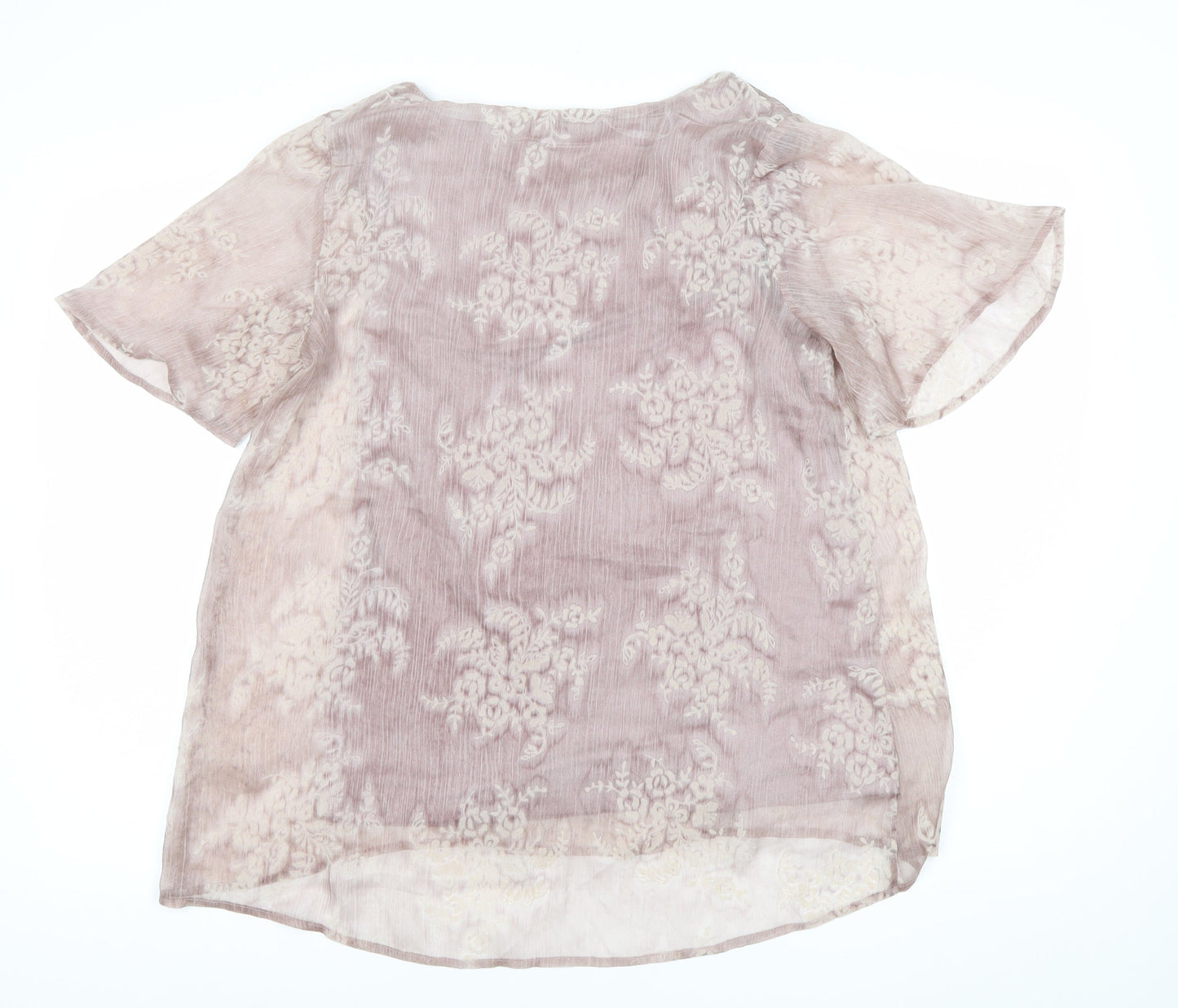 Together Women’s Pink Floral Sheer Blouse Size 12 Tunic Top