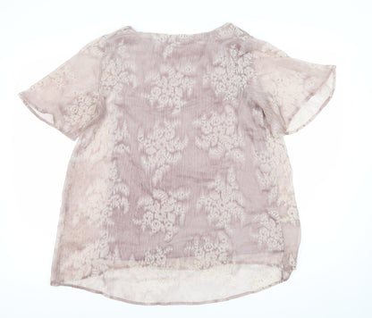 Together Women’s Pink Floral Sheer Blouse Size 12 Tunic Top