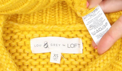 Lou & Grey Women’s Yellow Chunky Knit Mock Neck Jumper XS
