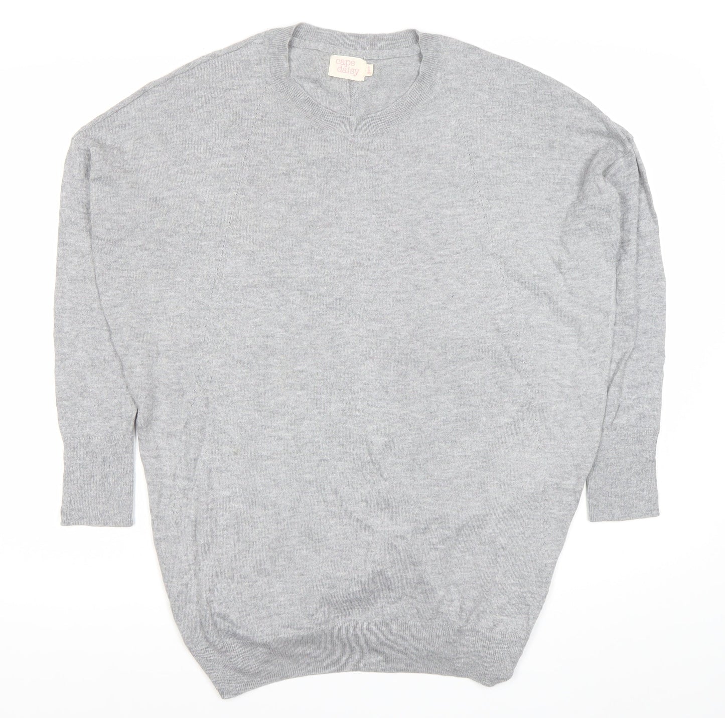 Cape Daisy Womens Grey M Cardigan Jumper Crew Neck Knit