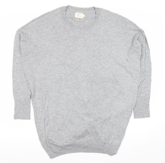 Cape Daisy Womens Grey M Cardigan Jumper Crew Neck Knit