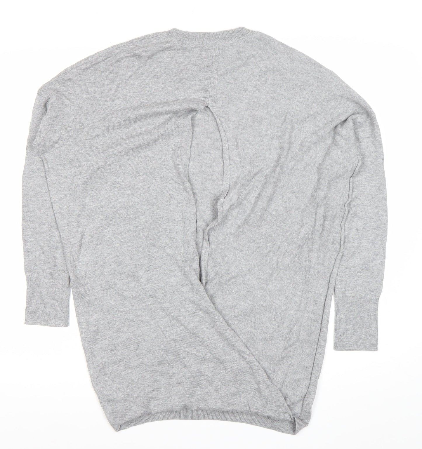 Cape Daisy Womens Grey M Cardigan Jumper Crew Neck Knit