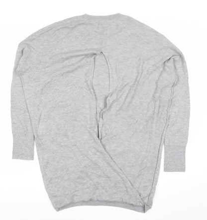 Cape Daisy Womens Grey M Cardigan Jumper Crew Neck Knit
