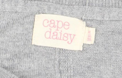 Cape Daisy Womens Grey M Cardigan Jumper Crew Neck Knit