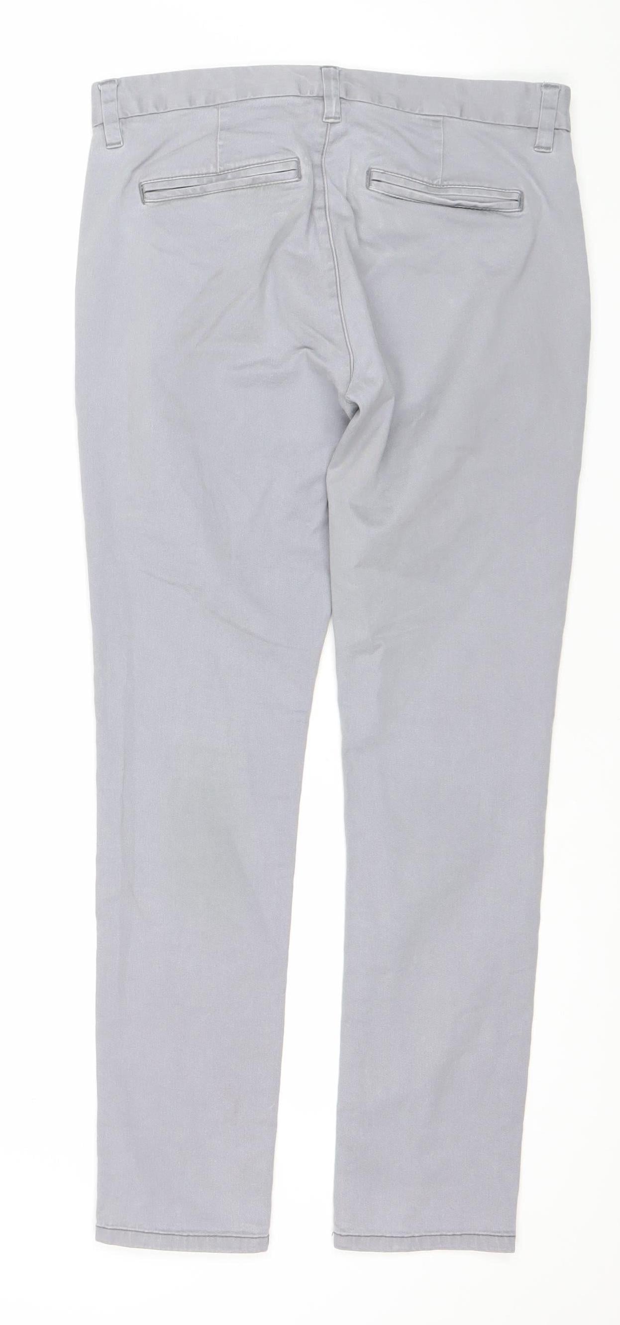 Next Mens Grey Skinny Chino Trousers 30W 30L Slim Fit