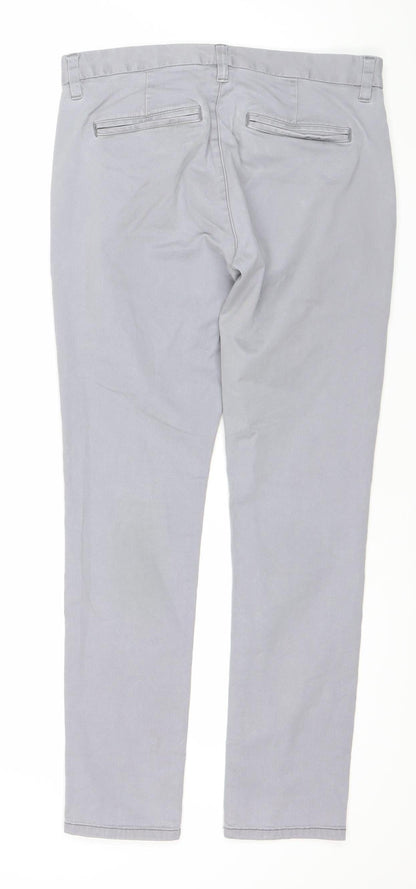 Next Mens Grey Skinny Chino Trousers 30W 30L Slim Fit