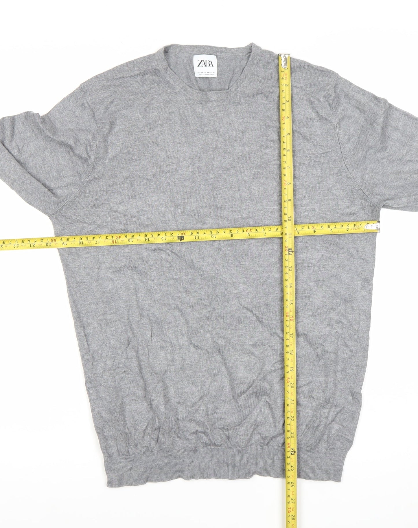Zara Women Grey Viscose Knit Pullover Jumper Size 12
