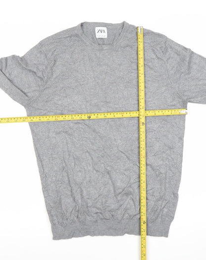 Zara Women Grey Viscose Knit Pullover Jumper Size 12