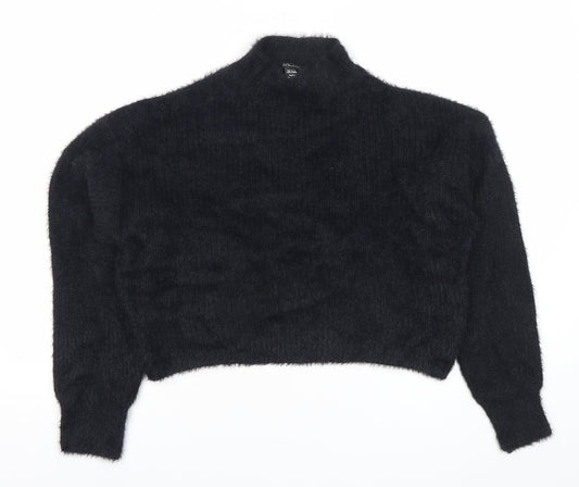 915 Generation Girls Black Mock Neck Pullover Jumper 14-15 Years