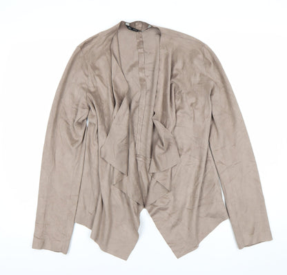 Zara Women Beige Open Front Blazer Jacket Size S Softshell