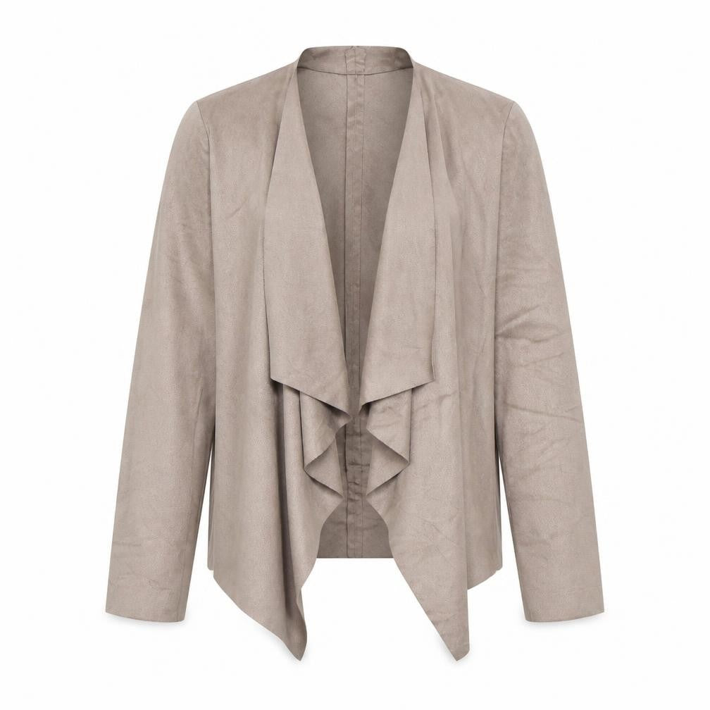 Zara Women Beige Open Front Blazer Jacket Size S Softshell