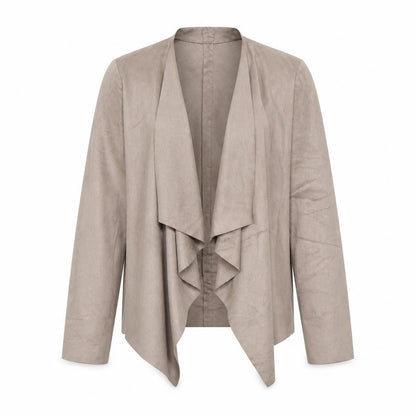 Zara Women Beige Open Front Blazer Jacket Size S Softshell