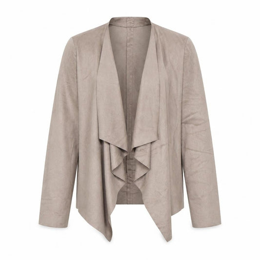 Zara Women Beige Open Front Blazer Jacket Size S Softshell