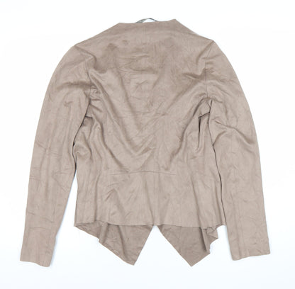Zara Women Beige Open Front Blazer Jacket Size S Softshell