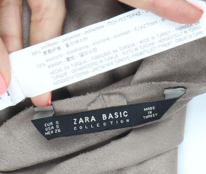 Zara Women Beige Open Front Blazer Jacket Size S Softshell