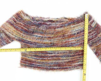 PrettyLittleThing Women’s Multicoloured Size 6 Off Shoulder Knit Jumper