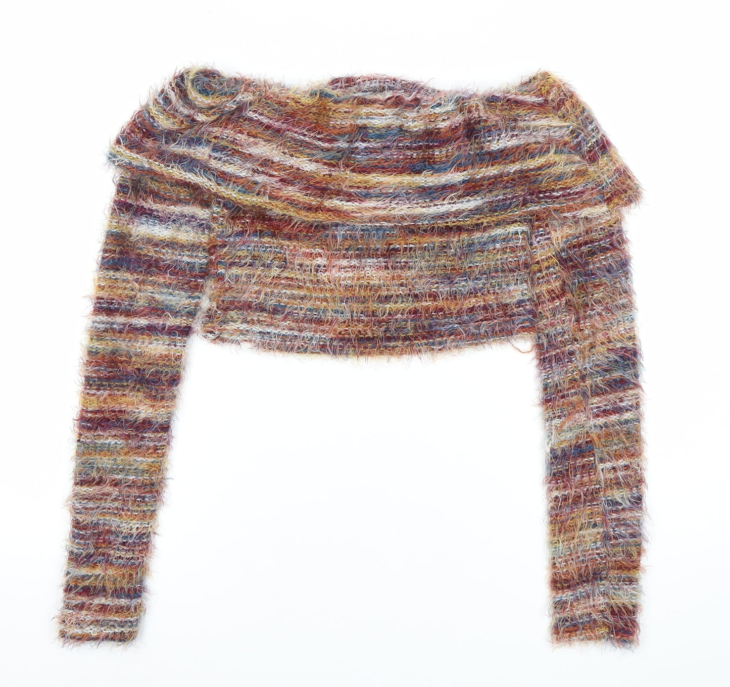 PrettyLittleThing Women’s Multicoloured Size 6 Off Shoulder Knit Jumper