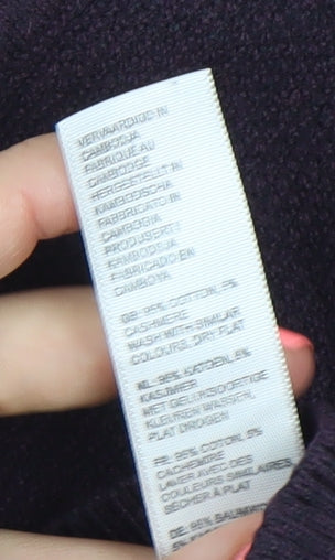 Fat Face Men’s Purple Cotton Blend V-Neck Jumper Medium