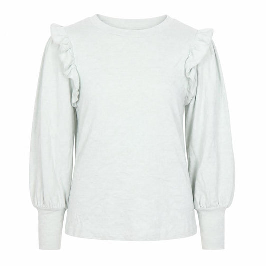 Next Women’s Green Cotton Ruffle Pullover Jumper Size 8