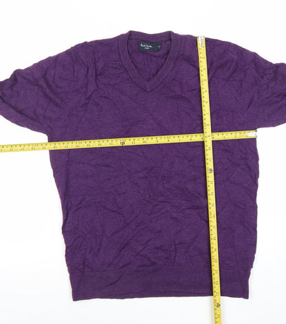 Paul Smith Men’s Purple Wool V-Neck Jumper Pullover Size M Regular Fit