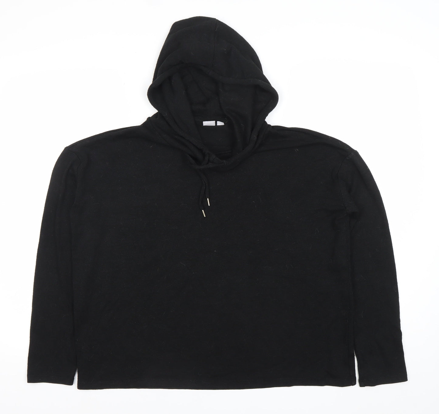 Women's Black Pullover Hoodie Small Cotton Blend Long Sleeve