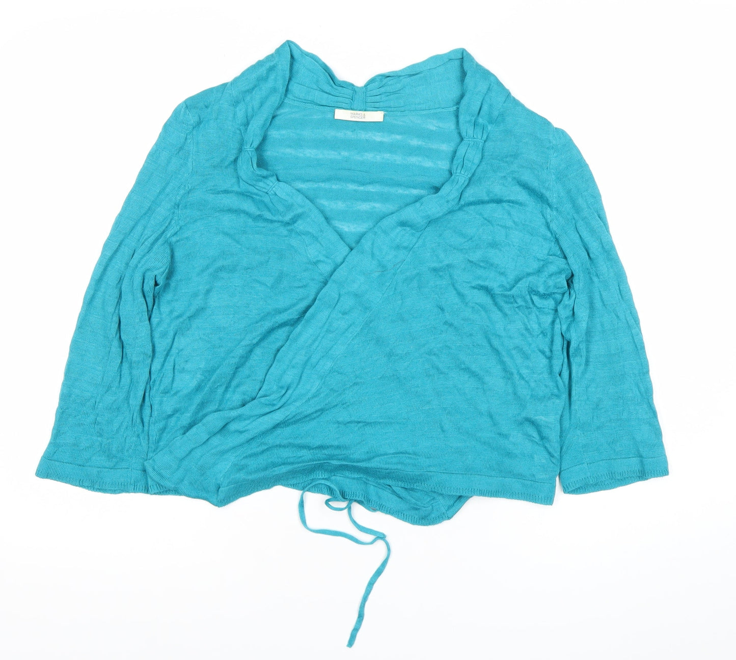 Marks and Spencer Women’s Blue Wrap Cardigan UK 12 Viscose Blend