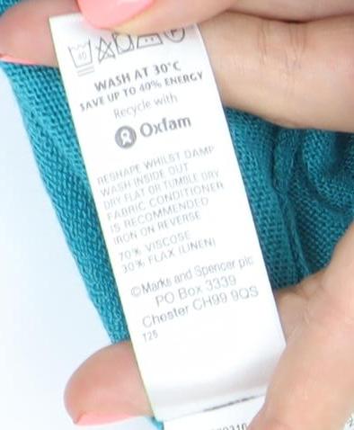 Marks and Spencer Women’s Blue Wrap Cardigan UK 12 Viscose Blend