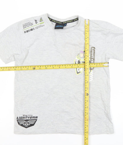 Disney Pixar Boys Grey Buzz Lightyear Graphic T-Shirt 7-8 Years