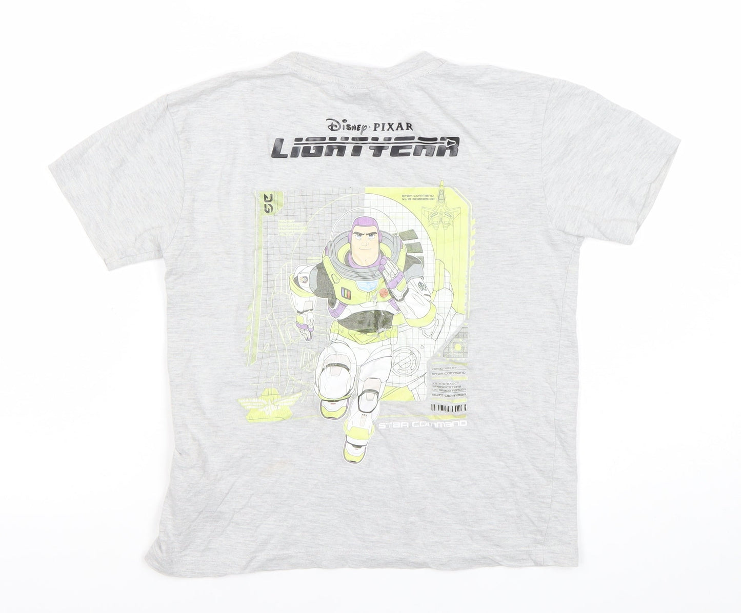 Disney Pixar Boys Grey Buzz Lightyear Graphic T-Shirt 7-8 Years