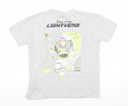 Disney Pixar Boys Grey Buzz Lightyear Graphic T-Shirt 7-8 Years