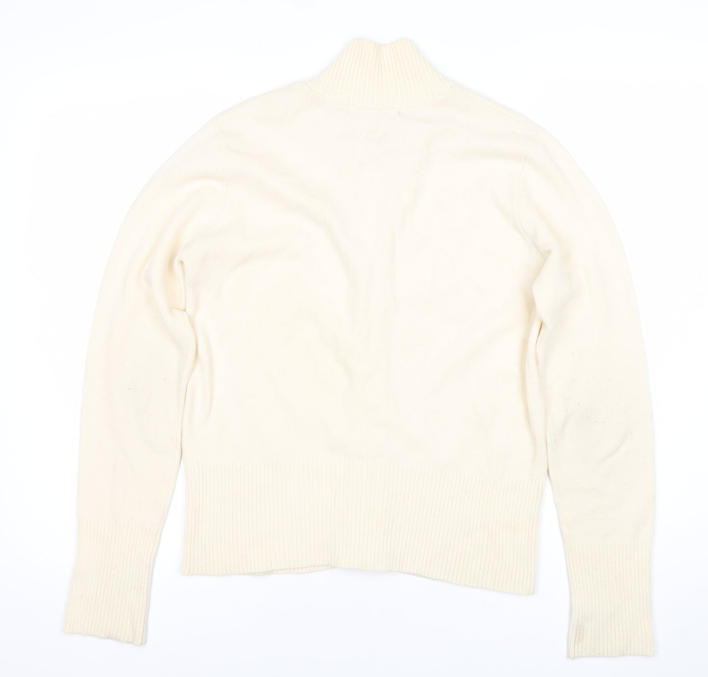 St. Bernard Women's Ivory Full Zip Mock Neck Jumper Small