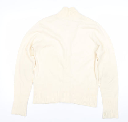 St. Bernard Women's Ivory Full Zip Mock Neck Jumper Small