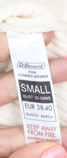 St. Bernard Women's Ivory Full Zip Mock Neck Jumper Small