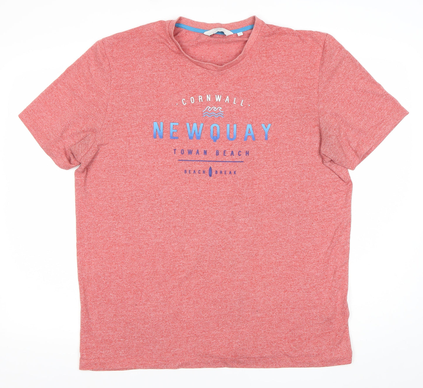 Next Men's Red XL Beach Graphic Crew Neck T-Shirt