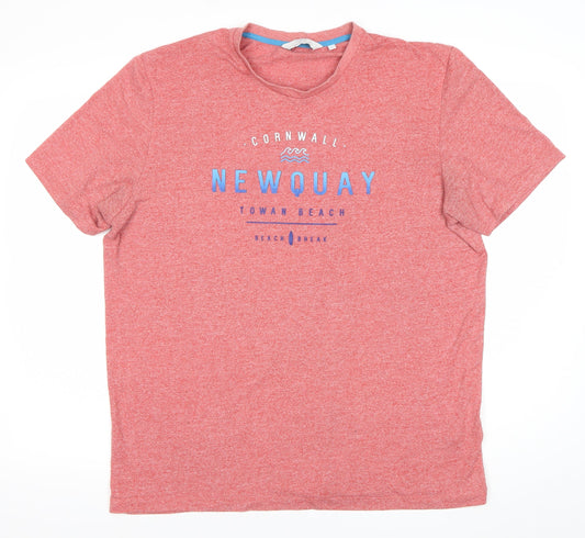 Next Men's Red XL Beach Graphic Crew Neck T-Shirt