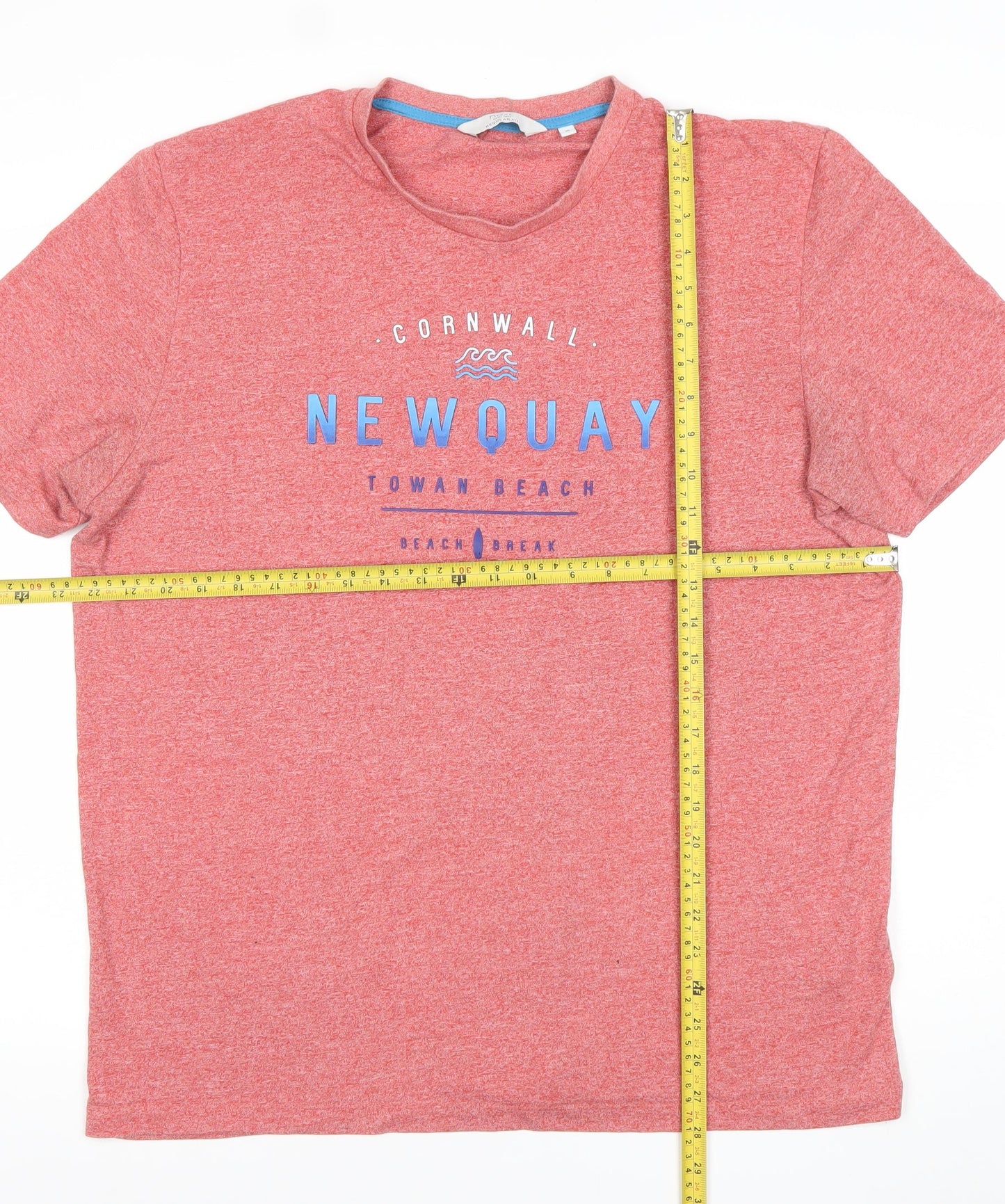 Next Men's Red XL Beach Graphic Crew Neck T-Shirt